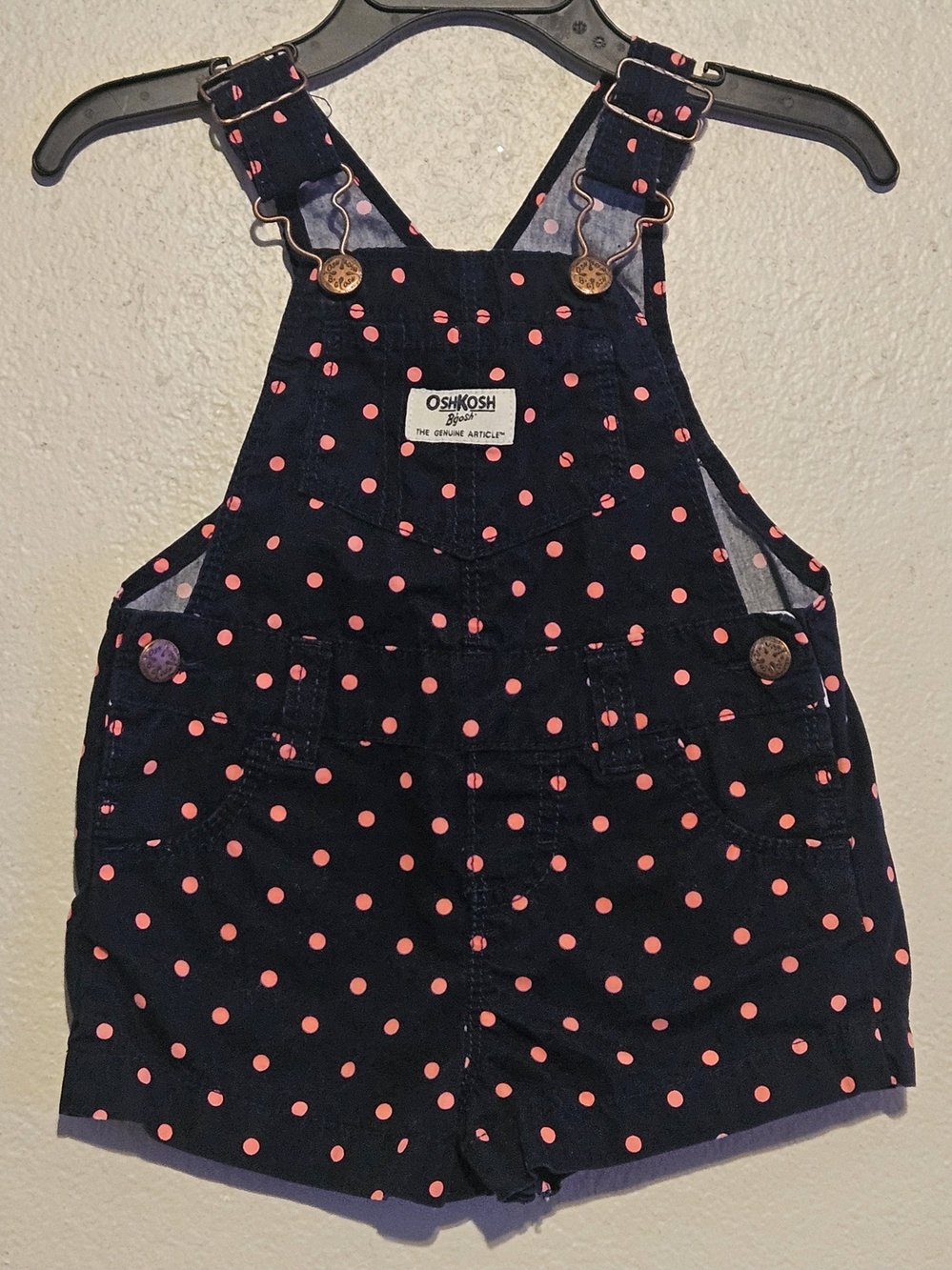 OshKosh B'gosh Navy with Pink Polka Dots - 9months